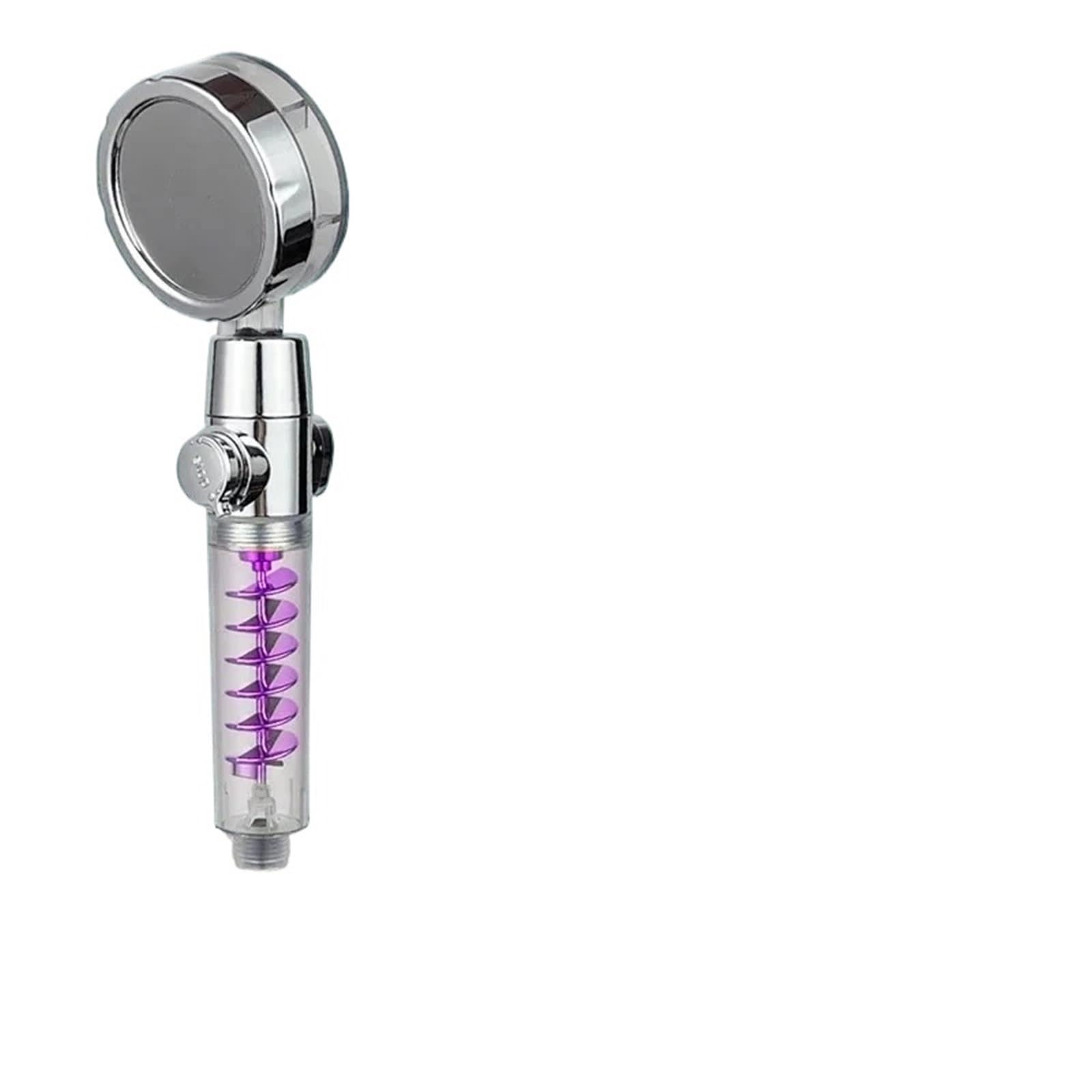 Mqfbnnp Upgrade-Purple Shower Head Shower Head High Pressure Twin Turbocharged Handheld Turbo Fan Propeller One-Key Stop Massage Showerhead(Upgrade-Purple)