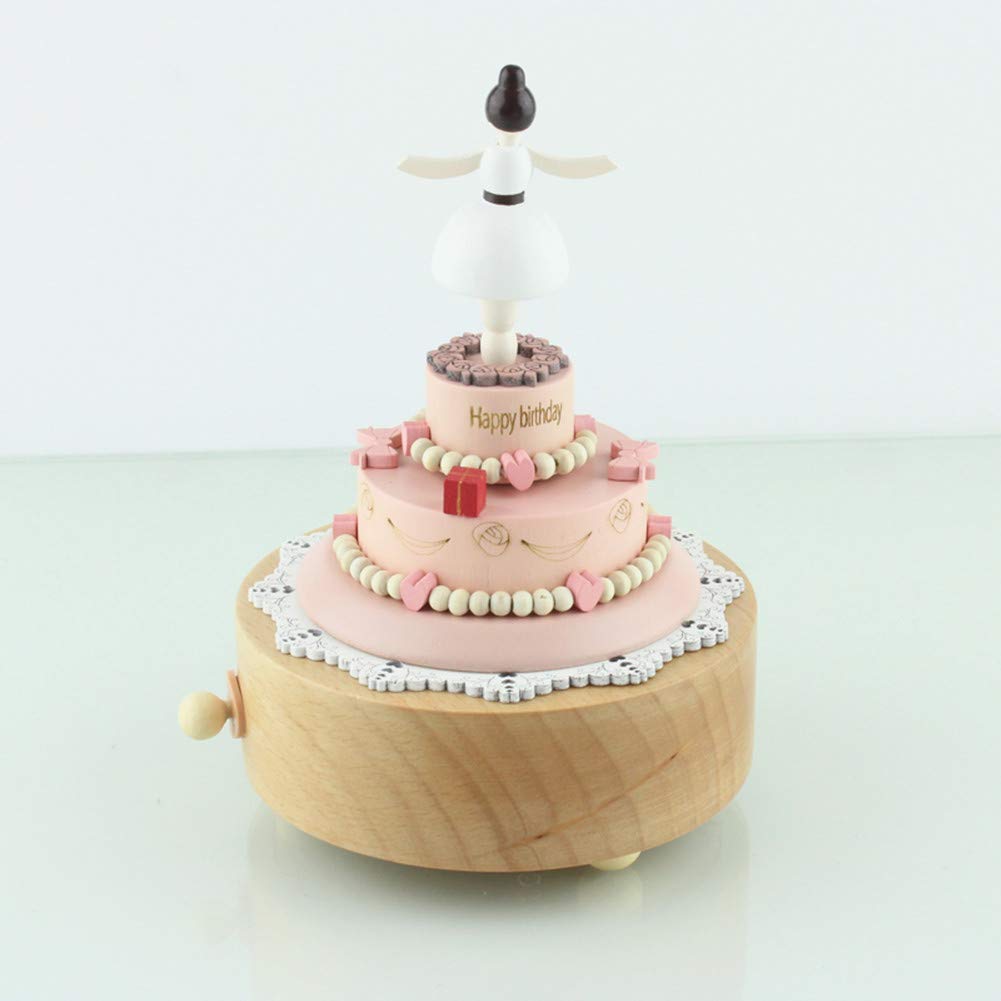 Escenarios Innovadores Caja de Música de Madera, Primo Creativo Manivela de Madera Artesanías Caja de Música - Hada Bailando en el Pastel - Regalo y Decoraciones Idea para Cumpleaños, Navidad