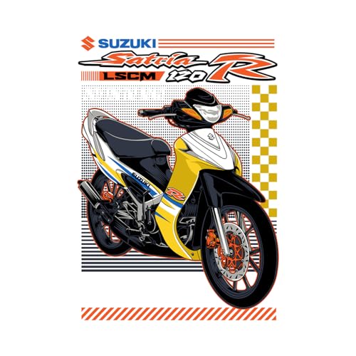 Image of BLINKART Suzuki Satria 120Car Posters Sticker Gift Items for Boys Room Wall Decor || Comes with Double-Sided Tape|| Decoration Bedroom Living Room Office Studio Decor | 12x18 In (A3) - CAR-251