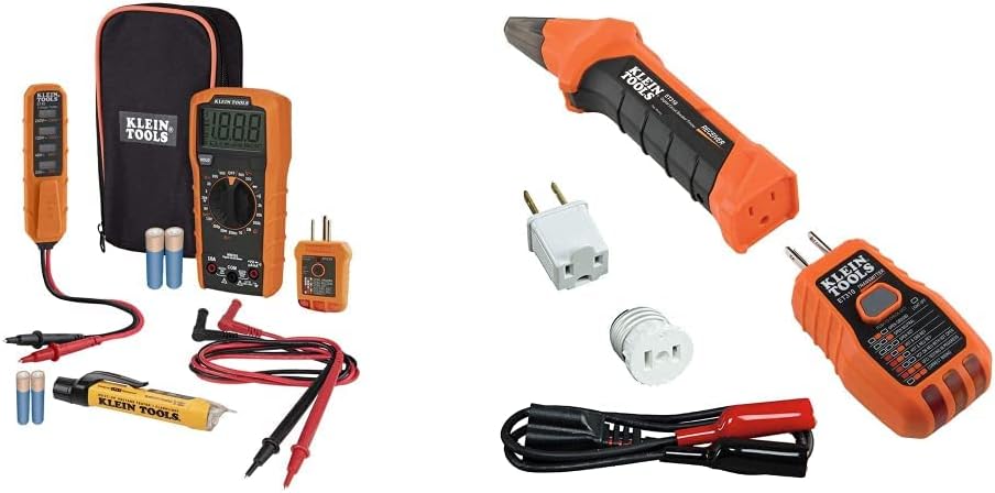 Digital Multimeter Electrical Test Kit, Non-Contact Voltage Tester & 80016 Circuit Breaker Finder Tool Kit with Accessories, 2-Piece Set, Includes Cat. No. ET310 and Cat. No. 69411
