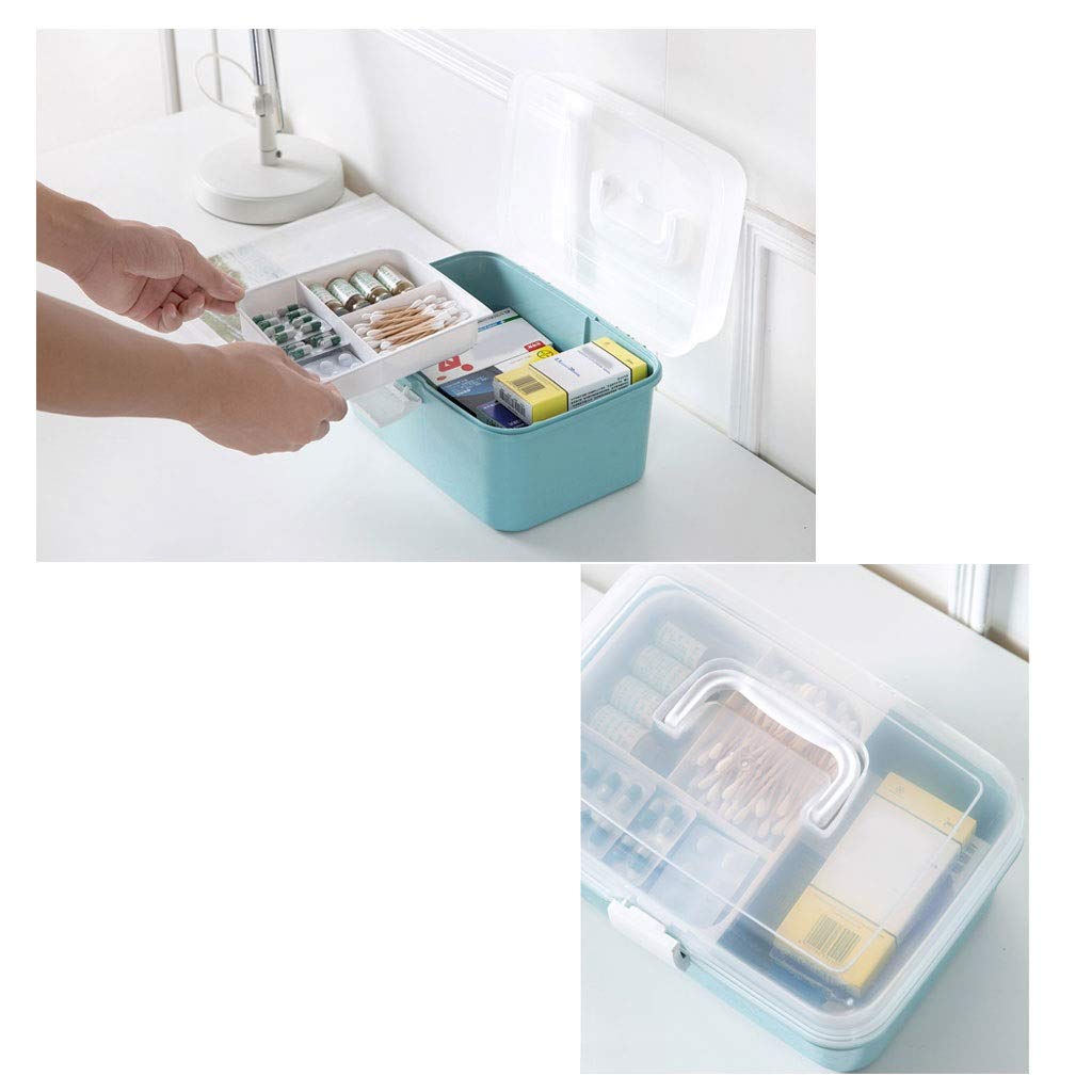 Botiquín de primeros auxilios Botiquín médico, botiquín de primeros auxilios de gran capacidad, caja de almacenamiento con tapa y asa, botiquín de emergencia for el hogar, doble capa, botiqui