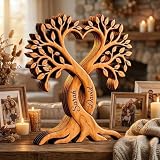 Albero della Vita Cuore in Legno Personalizzato con Nomi, Decorazione Romantica per Coppia...