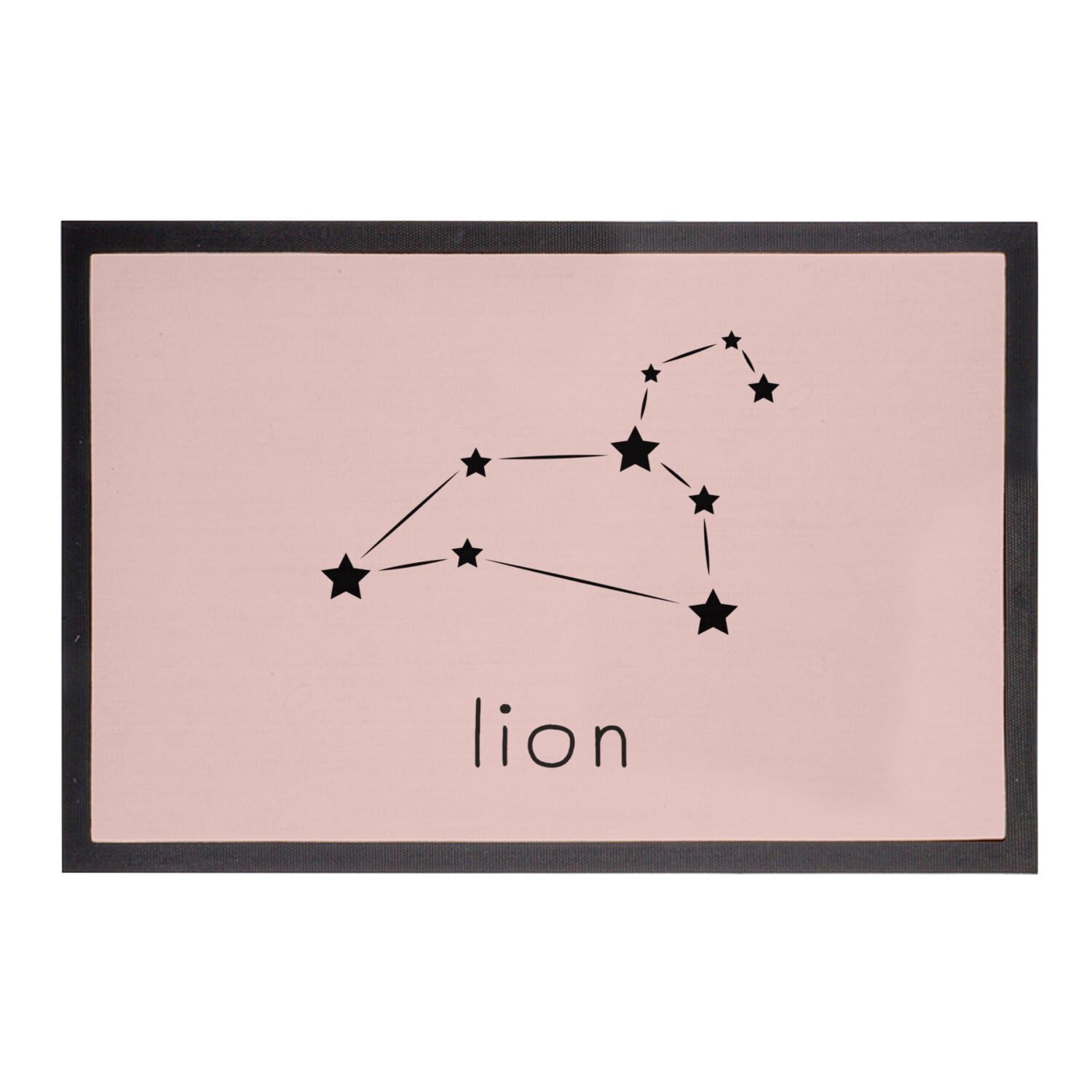 Paillasson Lion Signe Astrologique Rose 60x40cm Tapis Sol Entrée