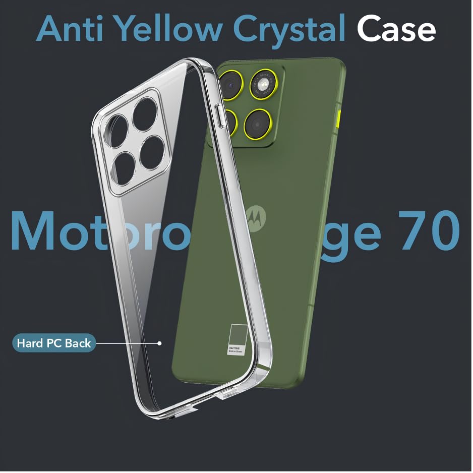 Image of Lifetime Anti-Yellow Clear Back Cover Case for Motorola Edge 70 5G (Sleek Crystal Hard Back | Shockproof Protection with Camera Protection)