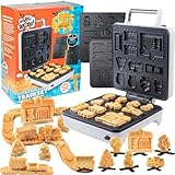Train Set Waffle Maker – Build Track & Cargo Car Shaped Mini Waffles – Electric Non-Stick Plates, Dishwasher-Safe Removable Inserts for Kids Morning Breakfast, Pancakes, Snack, Family Fun Gift & Play!
