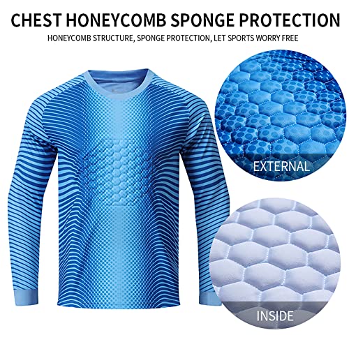 THLFR Camiseta de goleiro de futebol para adultos/crianças, conjunto de camisa de futebol de goleiro