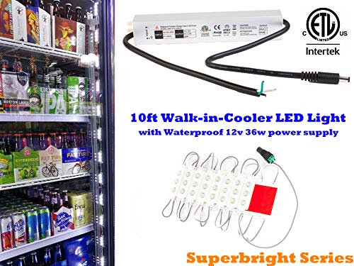 10ft Fridge walk in cooler LED light for fridge convenient store merchandiser with ETL Listed waterproof power supply