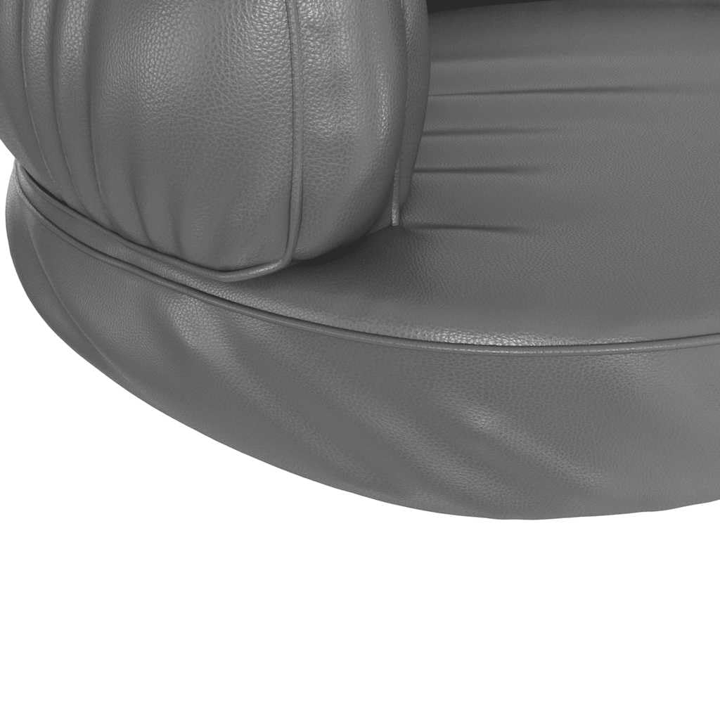 Hundebett Ergonomisch Schaumstoff Grau 75x53 cm Kunstleder rutschfest Weich Gelenkschonend Haustierbett Für Welpe Senior Wohnzimmer Schlafzimmer