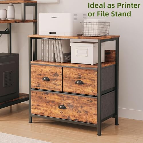 مجموعة طاولة جانبية SKY-TOUCH من قطعة واحدة، مع 3 أدراج، وطاولات جانبية صناعية، وطاولة جانبية بثلاثة أدراج لغرفة النوم، مع رف تخزين، وطاولة جانبية لغرفة النوم،خشب النمر