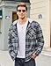 Cotrasen Men's Flannel Shacket Long Sleeve Plaid Hoodies Jackets Fall Fashion Winter Warm Coat Casual Work Cotton Shirt Jackets with 5 Pockets Navy M