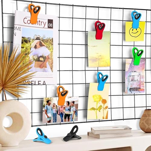 Image of Magnetic Chip Bag Clips Set, Food Sealing Clips with Built-in Magnet, Reusable Plastic Snack Bag Sealers for Kitchen Storage, Freezer Bags, Chips, Coffee & Food Freshness (Multi-Color)