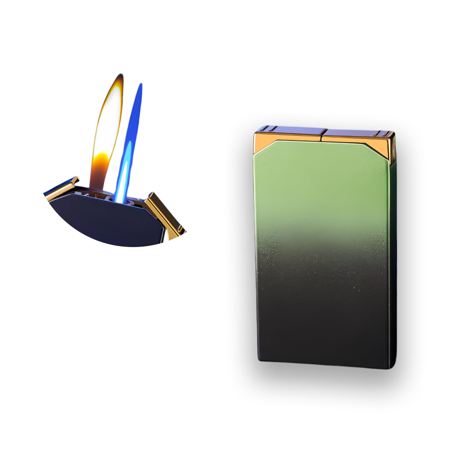 ZIPBICUK Double Flame Refillable Butane Lighter,Soft/Jet Flame Lighter with Flame Adjustable,Windproof Torch Lighter,Cool Lighter Creative Gift for