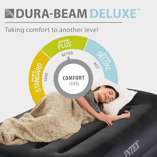 Image of INTEX Dura-Beam Plus 16.5 inch Twin Size Air Mattress with Built-in Pump