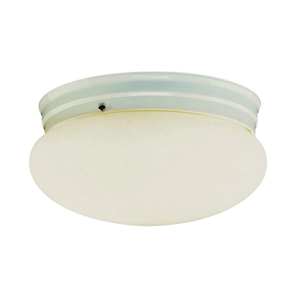 TRANS GLOBEImports PL-3620-1 WH Traditional One Light Flushmount from Dash Collection in White Finish, 10.00 inches