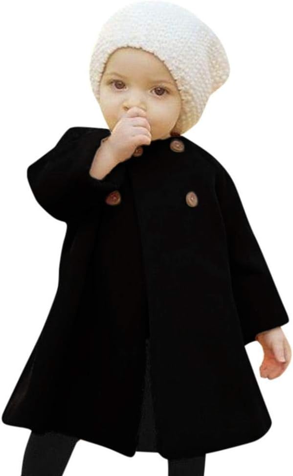 XFGLCK Toddler Baby Girls Coats Cloak Button Jacket Outerwear Fall Winter Clothes