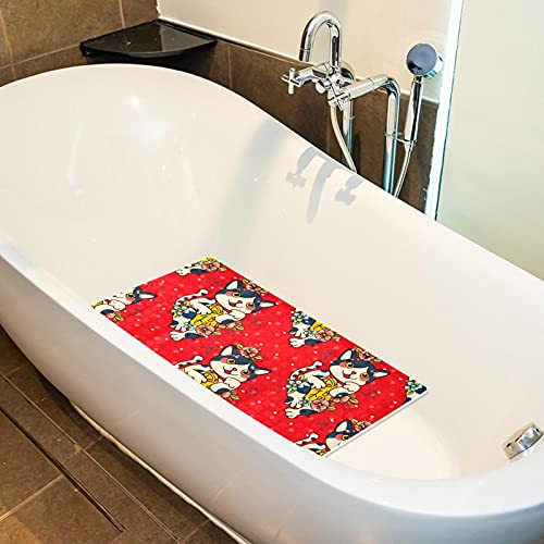 Alfombrilla de baño japonesa Lucky Neko con ventosas para un diseño seguro y alegre en tu ducha 5