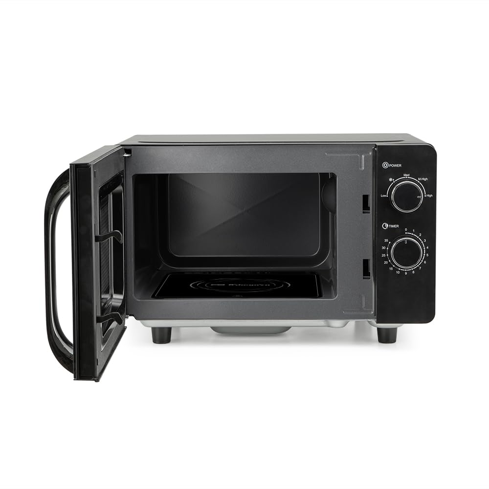 Microondas Orbegozo MI 2061 CE, 20 Litros, 700 W, sin plato giratorio, apta para platos cuadrados, 5 niveles de potencia, negro.