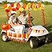 JarThenaAMCS Fall 87Pcs Thanksgiving Golf Cart Decorations Kit Pumpkin Honeycomb Maple Leaf Garland Pennant Banner Paper Tassel Balloon for Autumn Harvest Party Decor