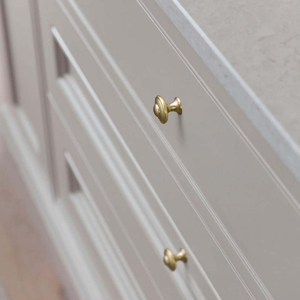 Juego de 12 pomos de bronce champán con diseño de anillo concéntrico en capas, manijas decorativas modernas para cajones de cocina de estilo clásico y contemporáneo