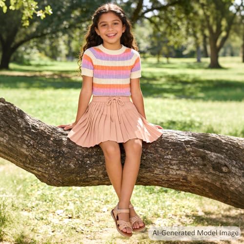 Image of Felix & Flora Toddler Girl Sandals - Little Girl Easter Dress Shoes Lightweight Open Toe Beach Holiday Flats