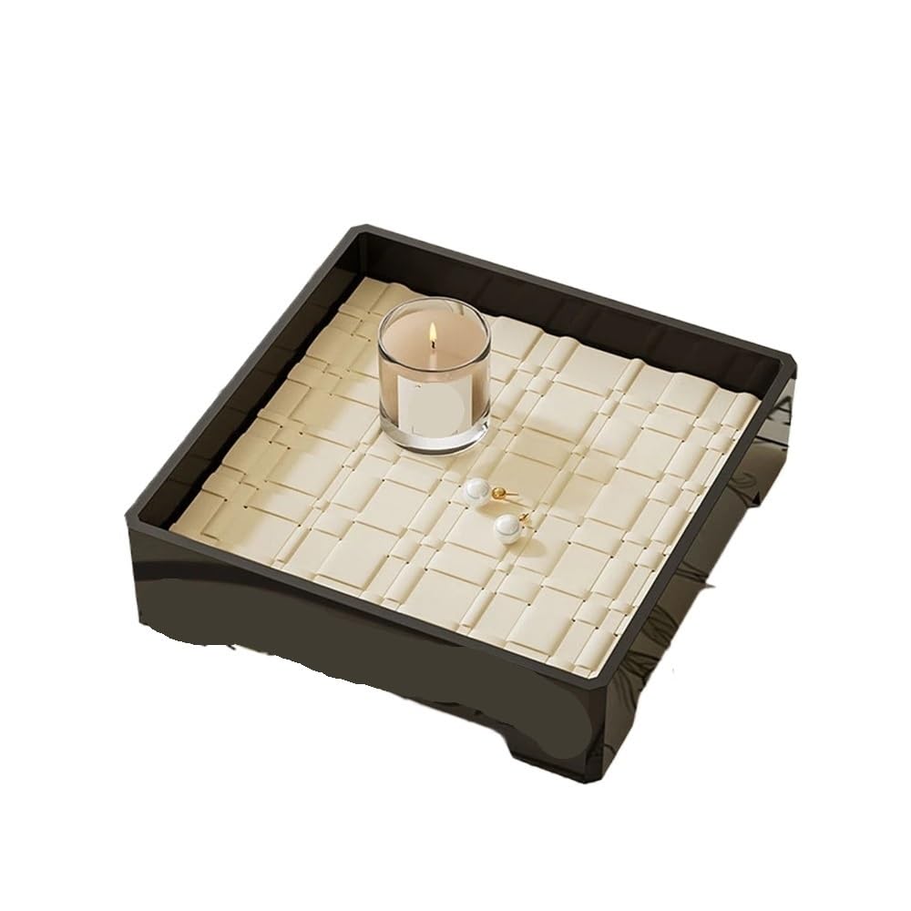 LIANXIBAG Storage Tray Box Aromatherapy Desktop Ornament Decor Keys Coins Holder Trays(Beige)