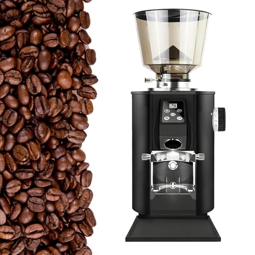 DUXMM Trituradora de café cuantitativa Comercial, máquina de Espresso con Control táctil, Capacidad de 453 g, 9 ajustes de Grosor, para Uso doméstico. Black