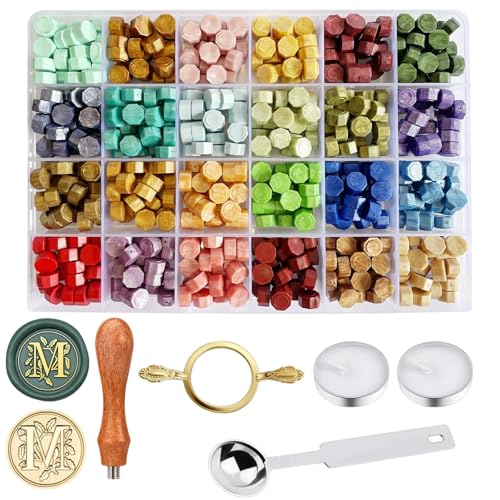 KKJCXY Wax Seal Stamp Kit - Sealing Wax Beads in...