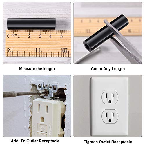 120 Pieces Outlet Screw Spacers Rubber Round Spacer For Electrical Screws Switch And Receptacle, 6 Mm Inner Diameter, 6 Different Length (Black) #TOP3