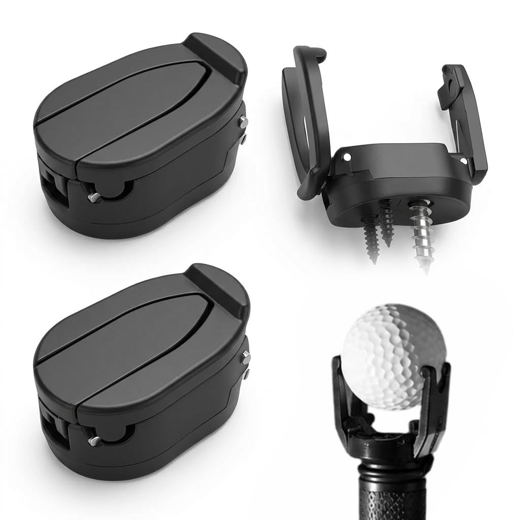 3 Pack Golf Ball Retriever for Putter, Foldable Golf Ball Picker Upper Grabber Claw, Portable Black Golf Accessories Training Aids to Save Back and Knee, Easy to Attach Golf Balls Collector Accessory
