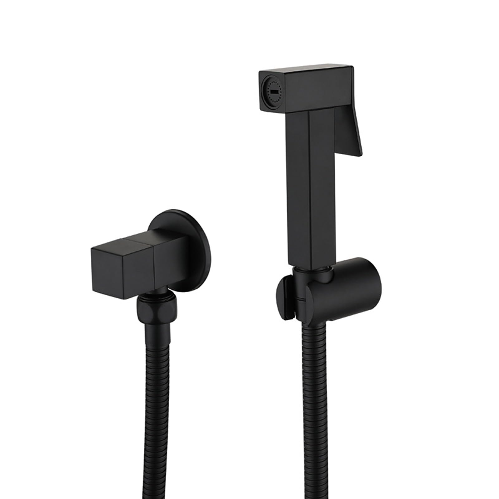 Stainless Steel Handheld Bidet Sprayer Kit - Multi-Function Toilet Shower Attachment with Booster Flush, Brushed Finish (Black)