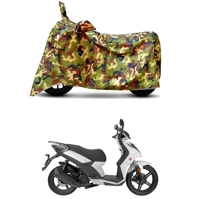 Image of Waterproof 100% PVC Coated Bike Scooty Two Wheeler Body Cover Compatible for Aftek E-Scooter ELMO /UV-Rays /Heat Protection /Birds Dropping /Scratchproof /Dust Proof [6X6 Jungle Print]