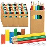 Deepton Buntstifte Set, 20 Packungen Kleine Buntstifte mit je 6, Buntstift e Knder,120 Mehrfarbig Holzstifte mit 4 Spitzern, Farbstifte Kinder für Kunst Zeichnung, Schreiben, Skizzieren und Färbung