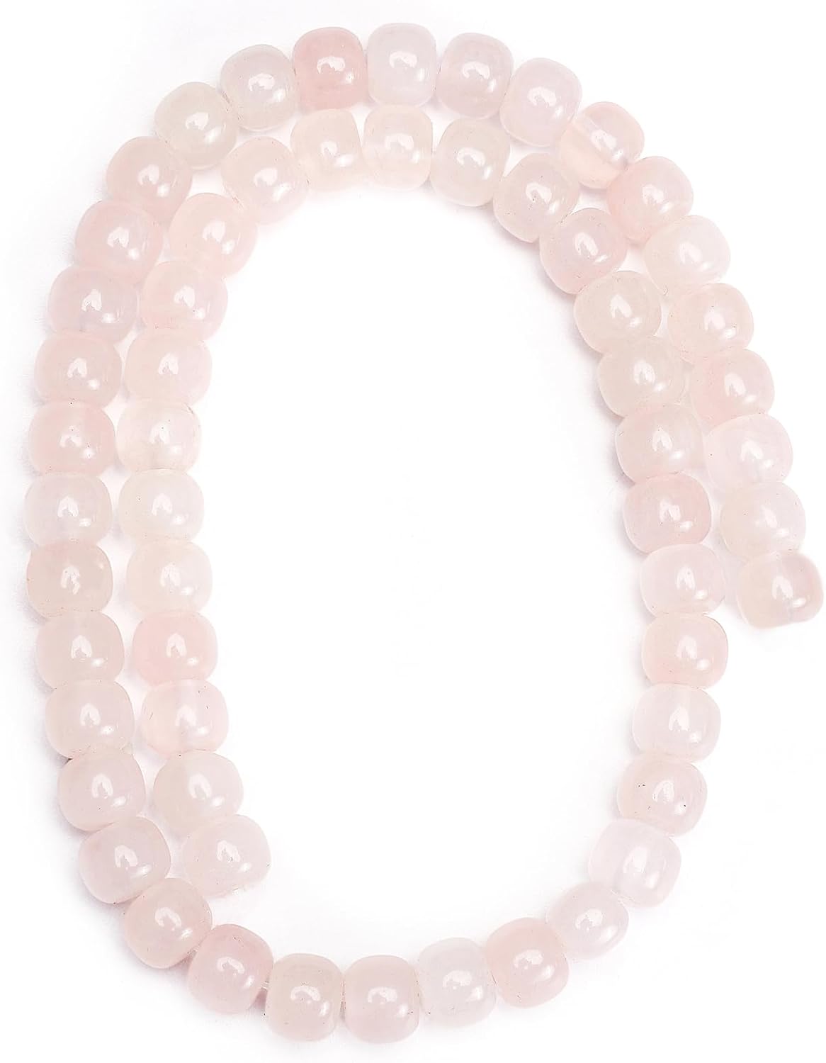 Natural Rose Quartz Flat Cut Round Drum Stone 8mmx7mm Loose Semi Gemstone Beads for Jewelry Making 38cm - Image 6