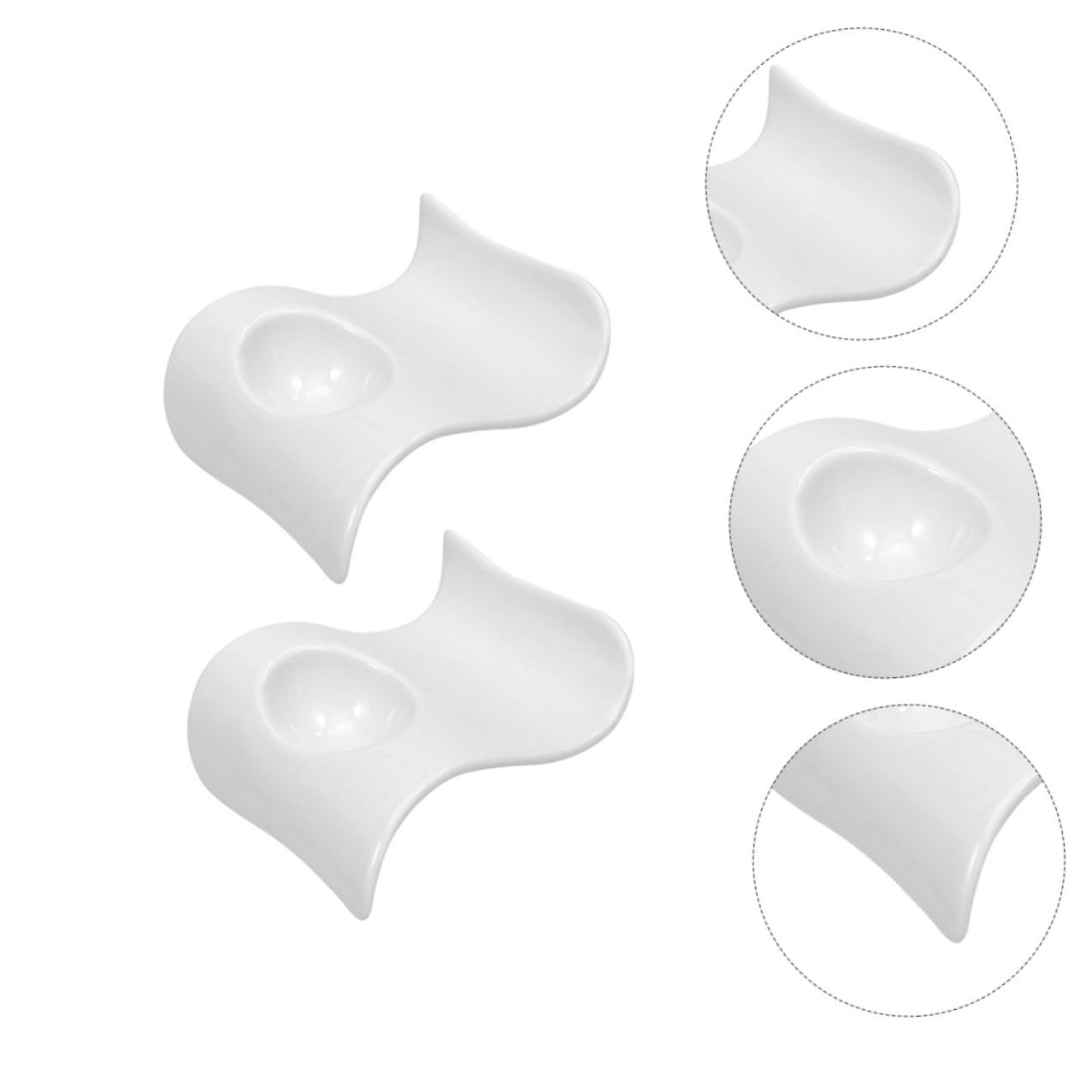 DOITOOL 6 Coquetiers en Céramique Blanc, Supports à Œufs Légers et Faciles à Nettoyer, Design Moderne et Élégant, pour Tenir Œufs Durs à Table