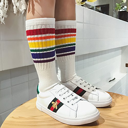 Unisex Toddler & Childs Cotton Knee High Calf Stripe Athletic Tube Socks（1-9 Years）4