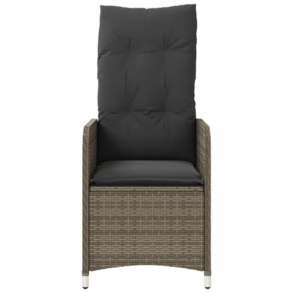 Poltrona da giardino con cuscino, regolabile, in polyrattan, resistente alle intemperie, per esterni, con braccioli e imbottitura rimovibile, ideale per balcone, terrazza, giardino