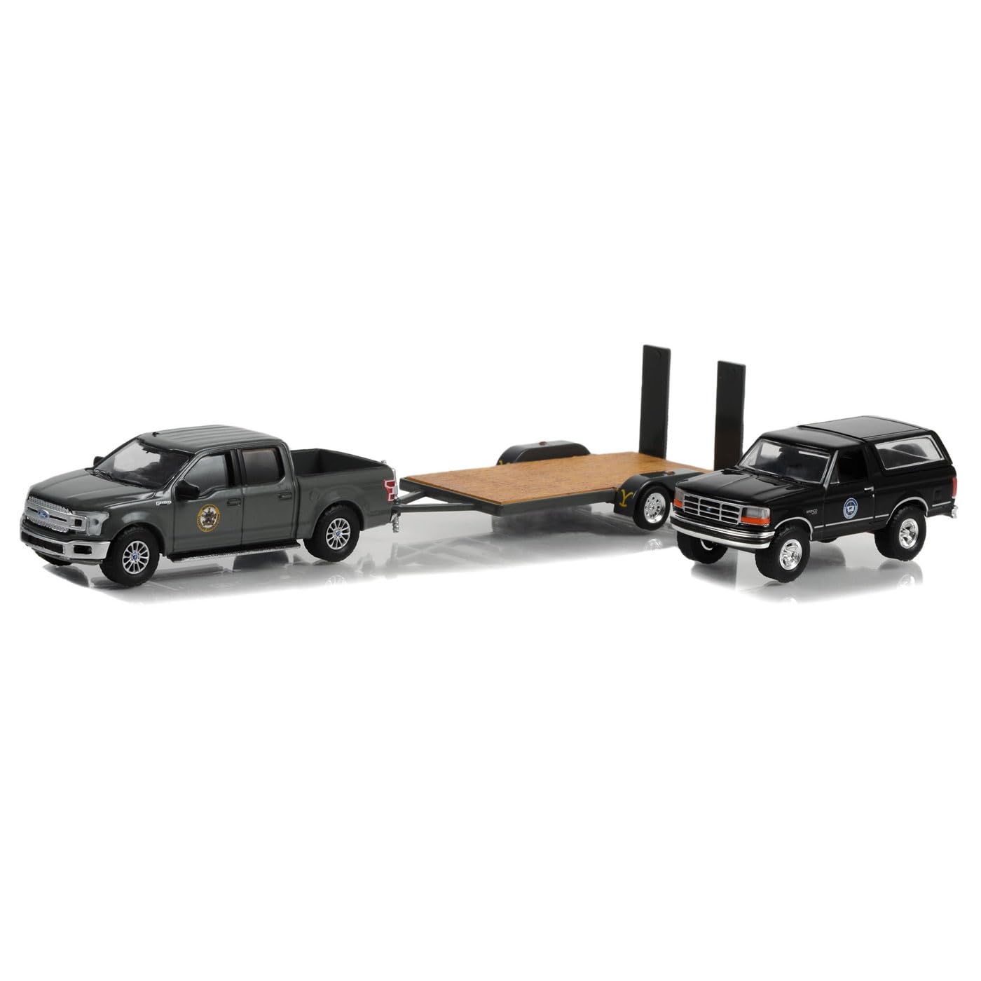 Greenlight Ford F-150 - Ford Bronco e rimorchio 3 set (serie Hitch & Tow 21) - 1/64