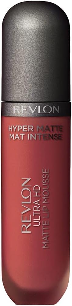 Revlon Ultra HD Lip Mousse Hyper Matte, Longwearing Creamy Liquid Lipstick in Plum / Berry, Spice (825)