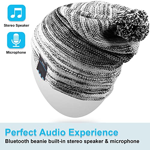 Mydeal Winter Fashion Bluetooth Beanie Hat Pom Pom Knit Music Cap With Removal Speakers & Mic Hands Free Wireless Headphones Headsets Earphone For Skiing Skating Hiking Running, Black #TOP3