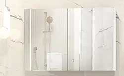 Armario Espelheira 2 Portas MDF Para Banheiro - Suspenso Cor: Branco