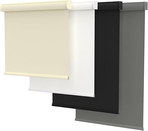 MYshade Persianas enrollables opacas sin cordón, con funda de cenefa, oscurecimiento de habitación para el hogar, oficina, baño, puerta francesa,