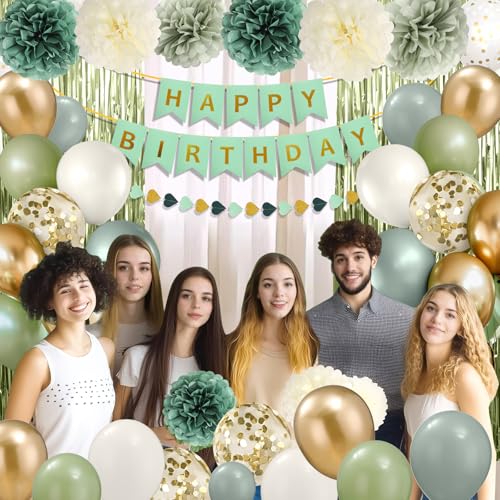 Purple Birthday Decorations for Women Girls, Happy Birthday Party Decorations with Birthday Banner, Purple Balloons, Foil Fringe Curtains, Tissue Paper Pompoms, Heart Garland, Cake Topper - Image 5