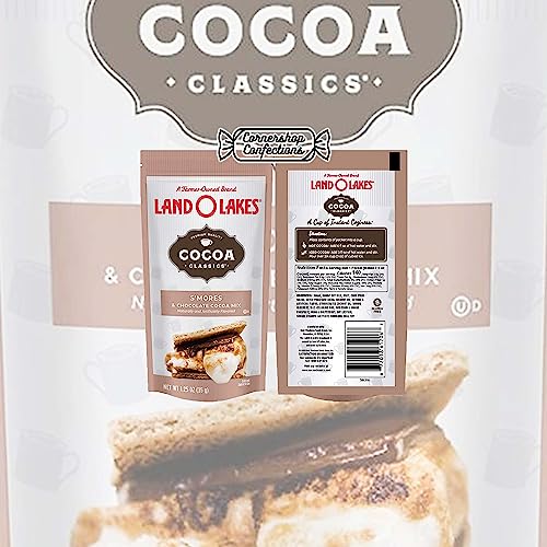 Land O Lakes Cocoa 54 Packet MEGA Variety Pack - SIX 1.25 oz Packets of 9 DIFFERENT Flavors - French Vanilla, S'Mores, Birthday Cake, Raspberry, Cinnamon, Caramel, Hazelnut, Chocolate Supreme, Mint