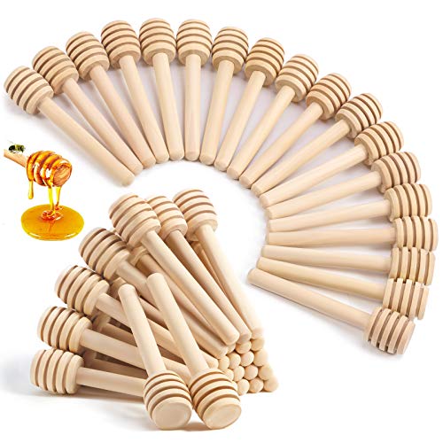 Honey Dipper Sticks - 40Pcs 3 Inch Premium Wood Honeycomb Stick, Mini Honey Sticks for Honey Jar Dispense Drizzle Honey and Wedding Party Favors
