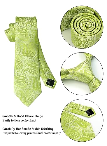 Image of Paisley Floral Mens Tie Formal Necktie Pocket Squares Ties Clips Cufflinks Classic for Men Set