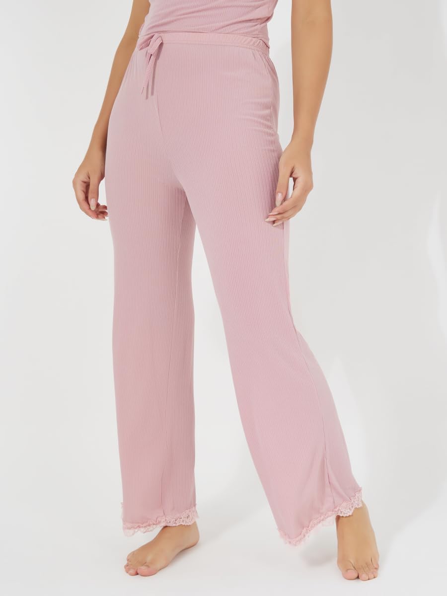 المثالي - طقم بيجامة وتوب بدون أكمام مزين بالدانتيل للنساء من ... - view 5