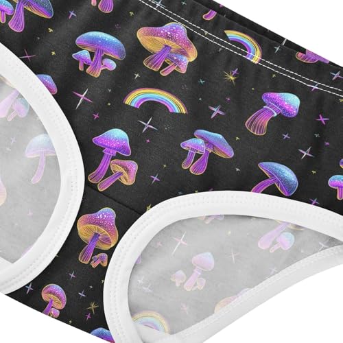 Girls Underwear Soft Cotton Mushroom Rainbow Kids Panties in Sizes 2/3t, 4t, 5t, 6 and 84
