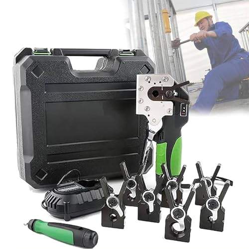 Kit de herramientas de ensanchamiento de tuberías excéntricas de 45° – Herramienta eléctrica inalámbrica para expansión de tubo de cobre suave/aluminio/latón de 1/10.2 cm-3/10.2 cm – Herramienta de