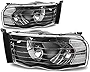 Auto Dynasty [Halogen Model] Factory Style Headlight Lamps Assembly Compatible with Dodge Ram 1500 2500 3500 Pickup Truck 02-05, Driver and Passenger Side, Black Housing Clear Lens