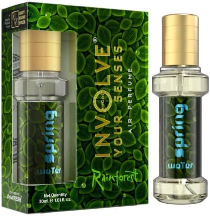 INVOLVE YOUR SENSES Rainforest Spring Water Scent Car Perfume | Fresh Fine Fragrance Luxe Spray Air Freshener - IRF08 Car Accessories interior car perfumes and fresheners